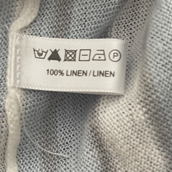 Lisa Todd Knit Short sleeve Sweater Top Light Blue Gray White Size XL - Picture 7 of 7